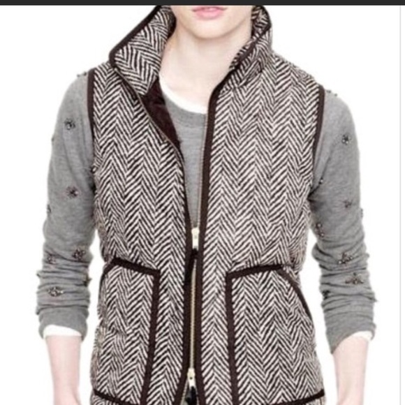 J.Crew Herringbone Down Vest V. - Picture 3 of 9